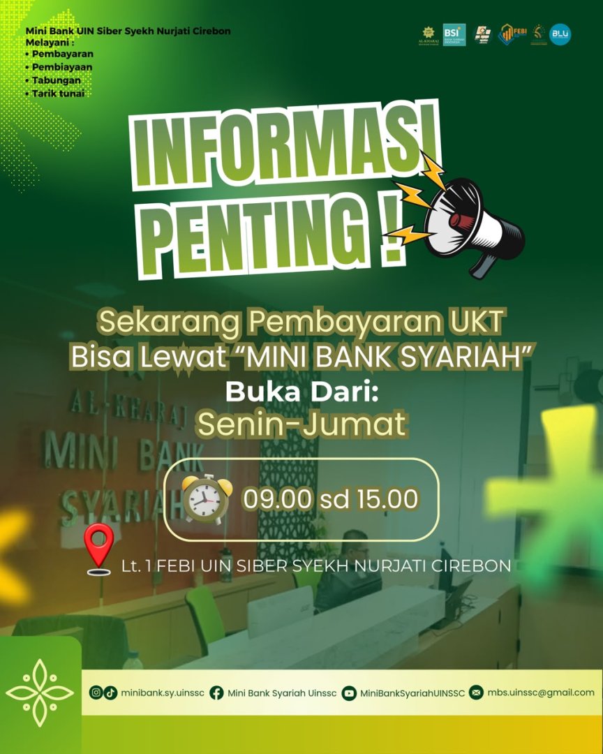 Pembayaran UKT sudah bisa dilakukan melalui Mini Bank Syariah UINSSC